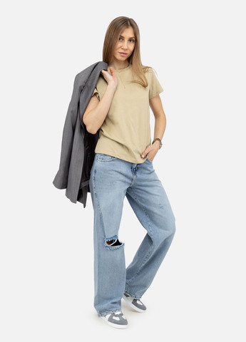 Женская футболка с коротким рукавом цвет оливковый ЦБ-00242208 Yuki - (295468672)