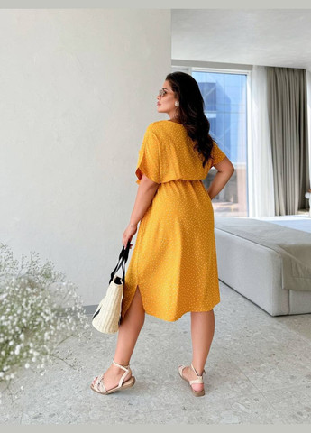 Желтое платье в горох Fashion