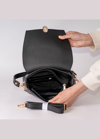 Сумка жіноча Крос боді функціональна чорна з екошкіри NIUNIU (340239679)