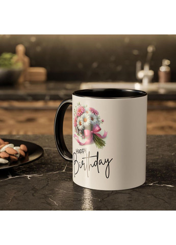 Чашка "Happy Birthday" с цветочным букетом 330мл No Brand (368671757)