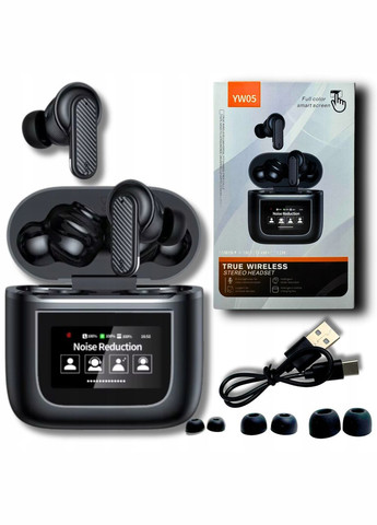 Бездротові навушники з сенсорним екраном, з'єднання по Bluetooth 5.4, з мікрофоном No Brand (356775875)