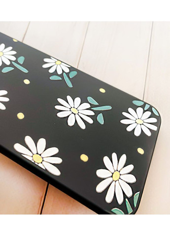 Матовий чорний чохол на Samsung Galaxy A35 (A356) Ромашки (принт 368) Creative (355395916)