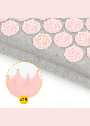 Коврик акупунктурный с подушкой Eco Mat XL Аппликатор Кузнецова Grey/Pink () 4FIZJO P-5907739313607 (275653939)