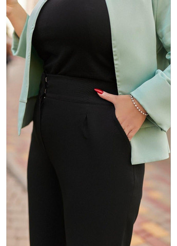 Жіночий діловий костюм з чорними брюками та оливковим піджаком мод МЗ 8814/503, 58 розмір No Brand (355469567)