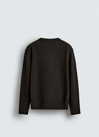 Темно-коричневый демисезонный свитер Zara