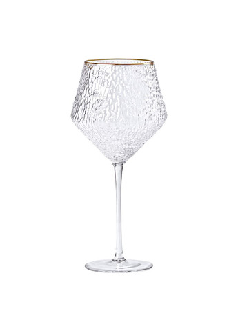 Набор фактурных бокалов 600 мл для вина 6 штук прозрачные бокалы с тонкой ножкой для дегустации ProDobro (364189347)