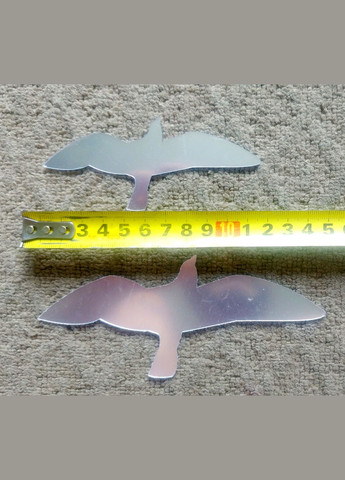 Акрилові дзеркальні наклейки Птахи 10 шт. набір (від 11 до 28.5 см) срібло No Brand (303140286)