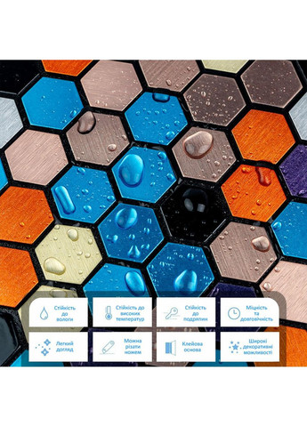 Самоклеюча алюмінієва плитка 300х300х3мм (3DPanda-1932) Sticker Wall (323155024)