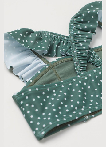 Верхня частина купальника з рюшами для дівчинки 0917469-003 зелений H&M (342336040)