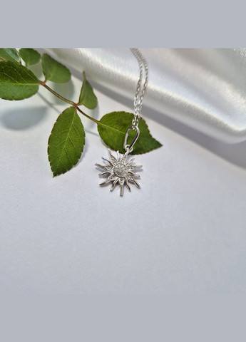 Серебряная подвеска подвес Солнышко в белых камнях серебро 925 пробы Родированное 3295р 1.40г No Brand (306741260)