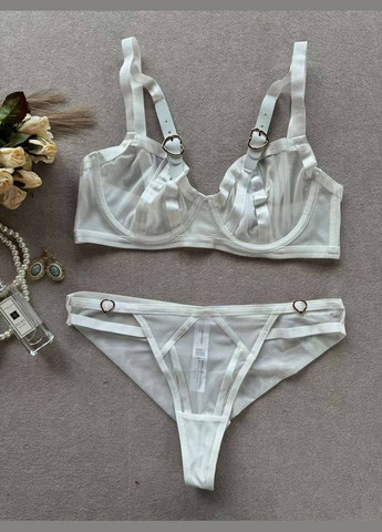 Білий комплект білизни Mandhari