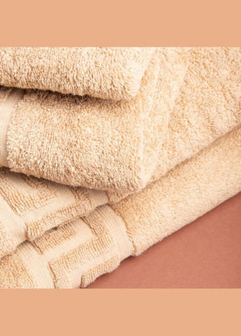 Рушник махровий банний Версаче бавовна 70х140 см 500 г/м2 беж IDEIA бежевий