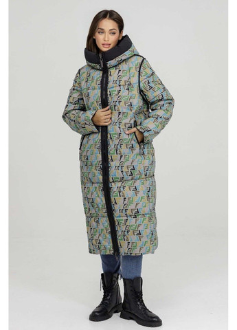 Оливкова зимня пуховик-ковдра зимовий двосторонній куртка-ковдра Lora Duvetti