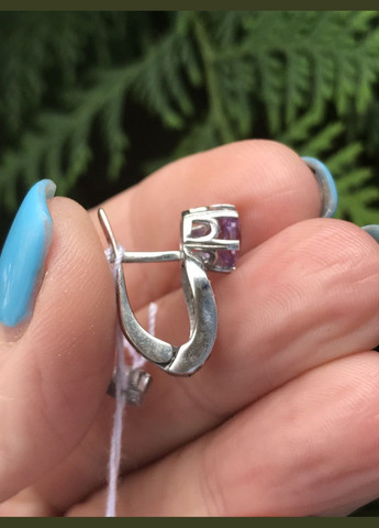 Сережки срібні з натуральним аметистом Маскарад 2340/9р аметист No Brand (316398330)