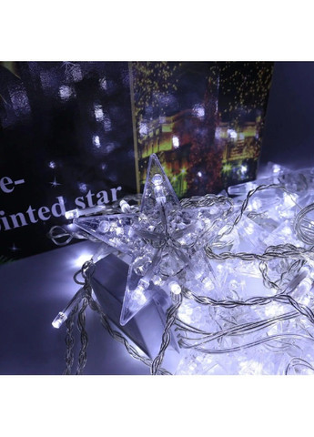 Гірлянда штора зірки світлодіодна святкова на вікно з роботою від мережі контролером 3 м 13 фігур (481913-Prob) Холодна біла Unbranded (368455777)