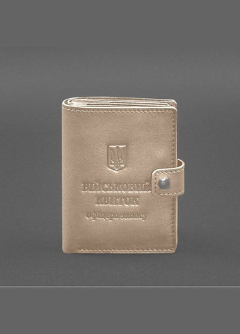 Кожаная обложка-портмоне для военного билета офицера запаса (узкий документ) Светло-бежевый (A-028334) BlankNote (328961438)