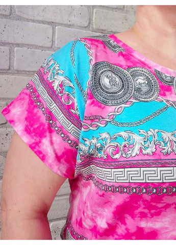 Рожева жіноча оверсайз сукня з коротким рукавом No Brand