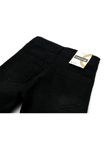 Черные демисезонные джинсы базовые (19013-116b-black) Sercino
