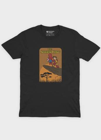 Черная демисезонная футболка для мальчика с принтом супергероя - человек-паук (ts001-1-bl-006-014-060-b) Modno