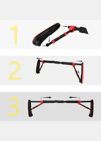 Турник раздвижной Elite 80-120 см XR-0290 Black/Red Cornix (304995871)