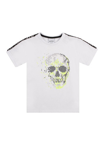Біла демісезонна футболка для хлопчика stg252 біла з черепом 26 (106 см) Street Gang