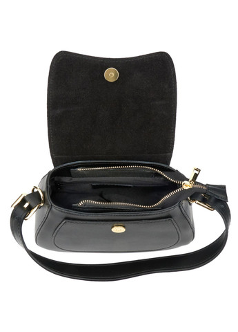 Сумка на плече класична жіноча натуральна шкіра чорна Fior Di Loto (371884224)