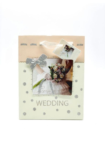 Подарунковий паперовий пакет з 3D ефектом і гліттерним напиленням, для подарунків, свята, весілля No Brand (366197631)