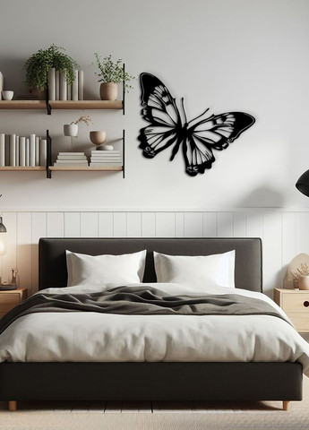 Декоративное панно из дерева, настенный декор для дома "Большая бабочка", минималистичный стиль 70х80 см Woodyard (292112081)