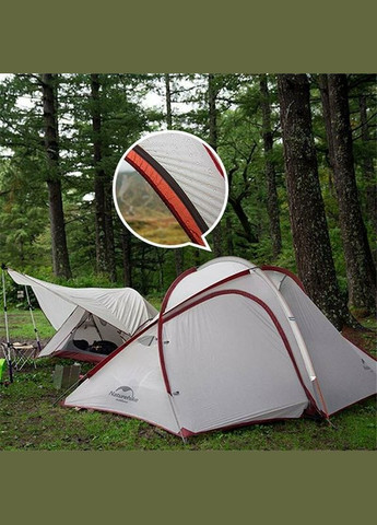 Намет надлегкий чотиримісний з футпринтом Hiby NH19ZP005, 40D сіро-червоний (A-016513) Naturehike (319158079)