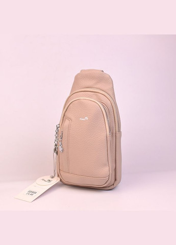 Бежева жіноча маленька нагрудна сумка слінг через плече для телефону та маленького гаманця No Brand (330066295)