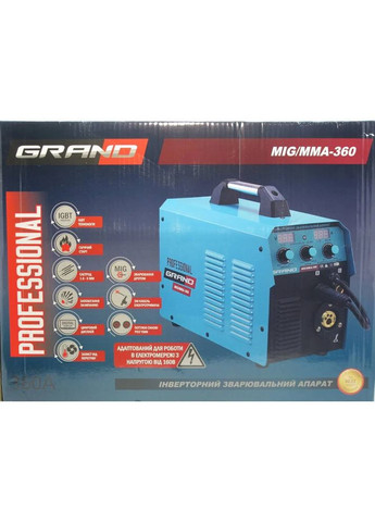 Полуавтомат сварочный ОАО БРЕСТСКИЙ ЭЛЕКТРОМЕХАНИЧЕСКИЙ ЗАВОД Модель 360 IGBT Два режима работы MMA/MIG Grand (364120639)