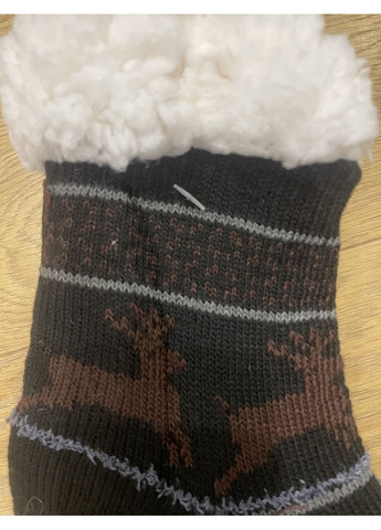 Коричневые детские вязаные домашние носки шерстяные махра рисунки зима (367186933)