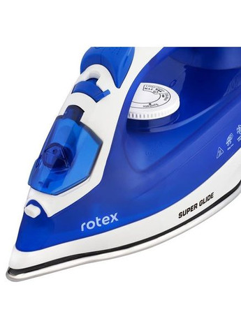 Прасувальна праска RIC20-S Super Glide Антипригарне покриття 1600Вт Вертикальне відпарювання Синій/Білий Rotex (351361311)