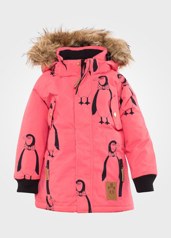 Рожева зимня куртка зимова expedition siberia aop jacket сірий, рожевий, зростання 92/98 Mini Rodini