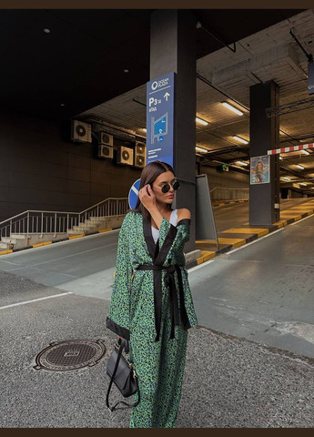 Жіночий костюм двійка: кімоно на запах та брюки зі штучного шовку MonCher (334676369)