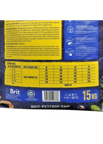 Сухой корм Premium Dog Junior M для щенков и юниоров средних пород, с курицей, 15 кг Brit (362578246)