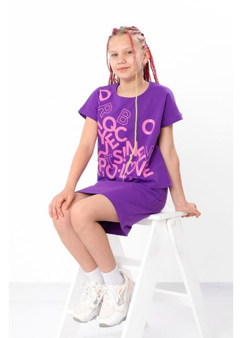 Фіолетовий літній комплект для дівчинки (підлітковий) (p-5926) Носи своє