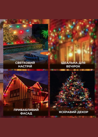 Ретро-гірлянда вулична 10 LED довжина 5 метрів, мультиколор GarlandoPro (324071801)