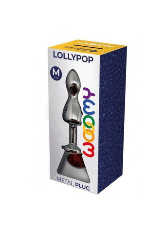 Металлическая анальная пробка Lollypop Double Ball Metal Plug Red M диаметр 3,1см, длина 9,4с Wooomy (303896415)