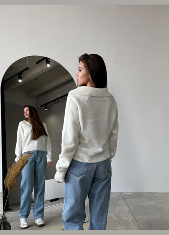 Молочний демісезонний светр пуловер Larionoff