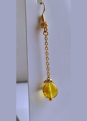 Сережки 2551 з натурального бурштину Медовий відтінок MINOV (311310536)