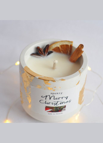 Ароматична свічка ручної роботи із соєвого воску «Mulled wine» SP2393, 130 г у гіпсовому кашпо Spokiy (315765847)