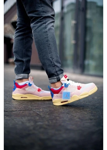 Комбіновані кросівки чоловічі nike air jordan retro 4 sp union - guava ice найк аір джордан демісезон No Brand