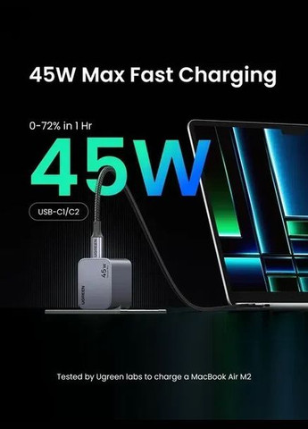 Зарядное устройство Wall Charger x707 2 выхода USB-C GaN 45W (UGR-35008) Ugreen (344465292)