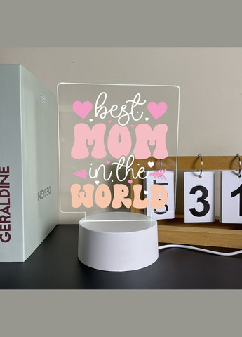 Светильник Best Mom in the World — Подарок для мамы, LED ночник. No Brand (346440103)