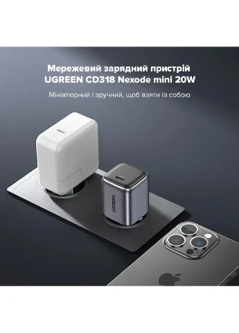 Сетевое зарядное устройство UGREEN 20W USB Type-C компактное белое No Brand CD318 Nexode (401165808)