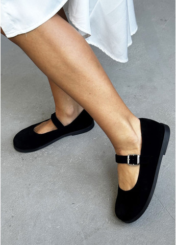 InFashion Елегантні жіночі туфлі з натуральної замші мері джейн чорний з натуральна замша, україна — демісезон (359655879)