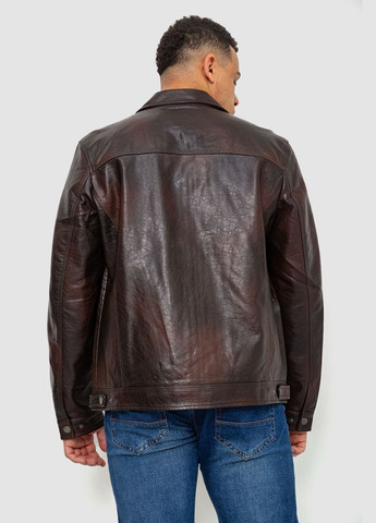 Коричневая куртка мужская демисезонная экокожа, цвет коричневый, Ager