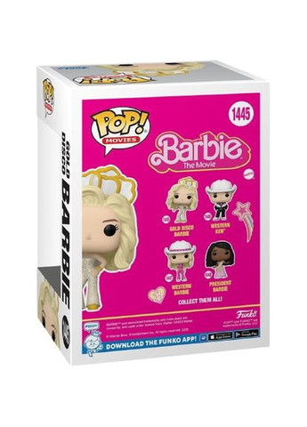 Барби фигурка фанко поп Золотая Дискотека Барби Barbie the Movie Gold Disco Barbie игровая виниловая фигурка Funko Pop (289134025)