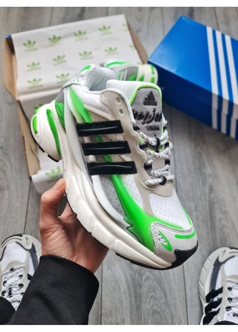 Сірі кросівки чоловічі adidas adistar jellyfish x pharell williams grey fluo green адідас адістар сірі демісезон No Brand